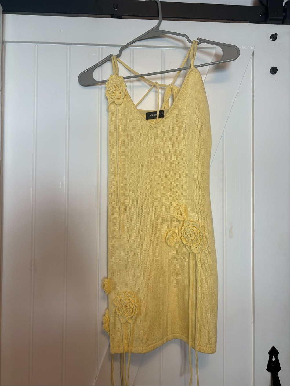 White Fox Boutique Yellow Floral Knit Mini Slip Dress